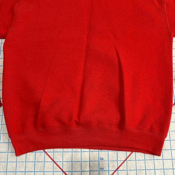 Vintage 90s Blank Red Fruit Of The Loom Best Sweatshirt Size Medium Made In USA - Picture 6 of 15